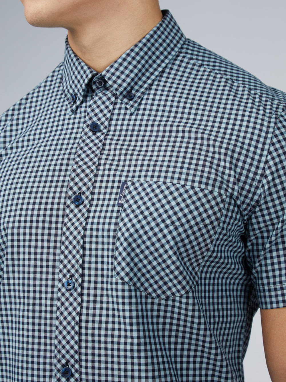 Ben Sherman Signature Short Sleeve Gingham シャツ 青 | 243659-ALS