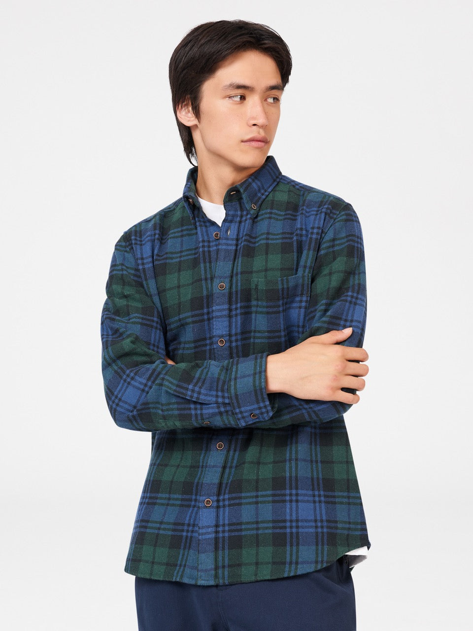 Ben Sherman Signature Tartan Check シャツ 緑 | 120598-FMD