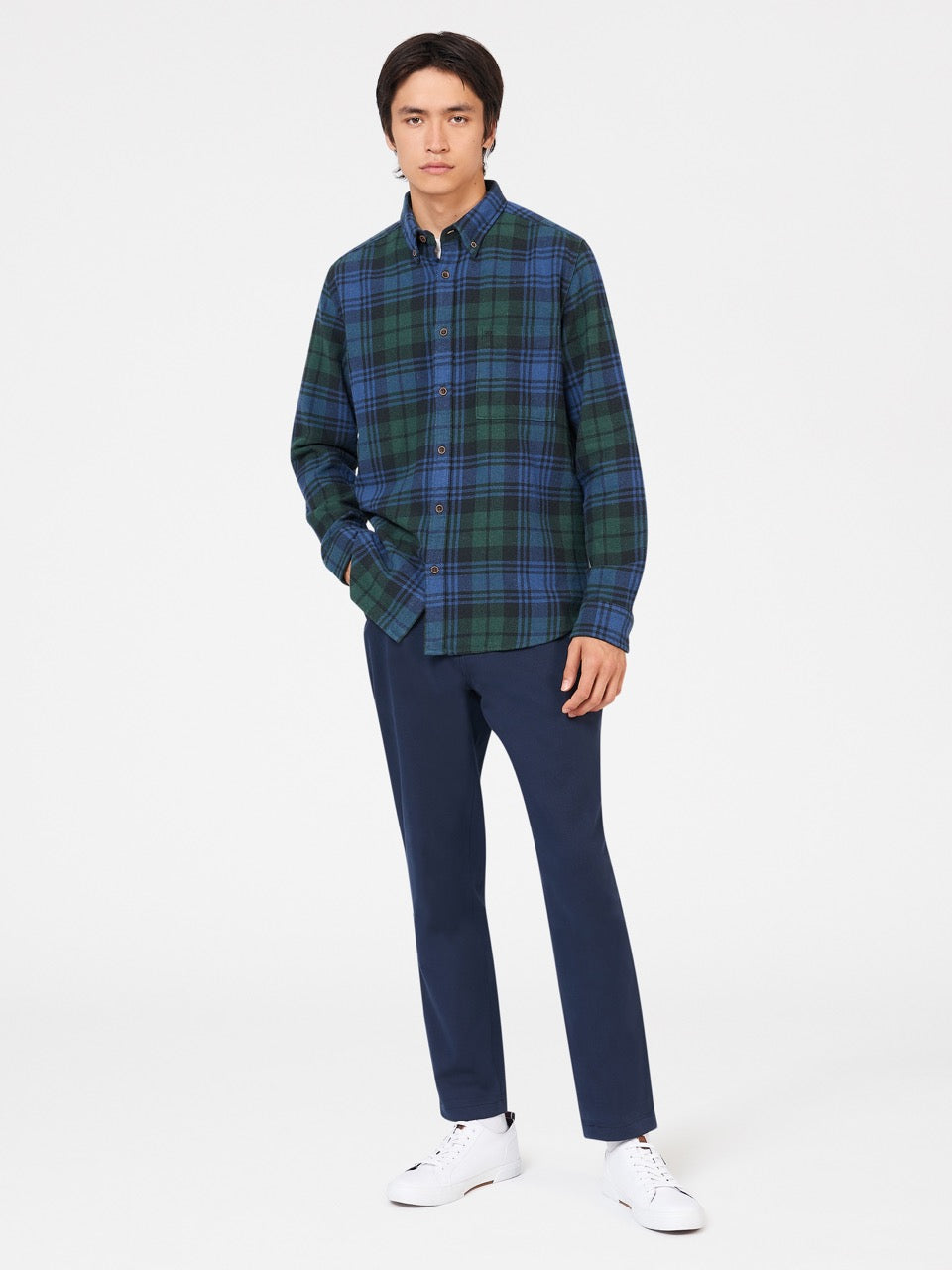 Ben Sherman Signature Tartan Check シャツ 緑 | 120598-FMD