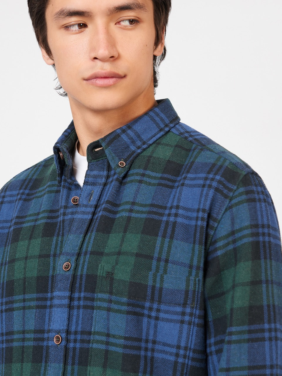 Ben Sherman Signature Tartan Check シャツ 緑 | 120598-FMD