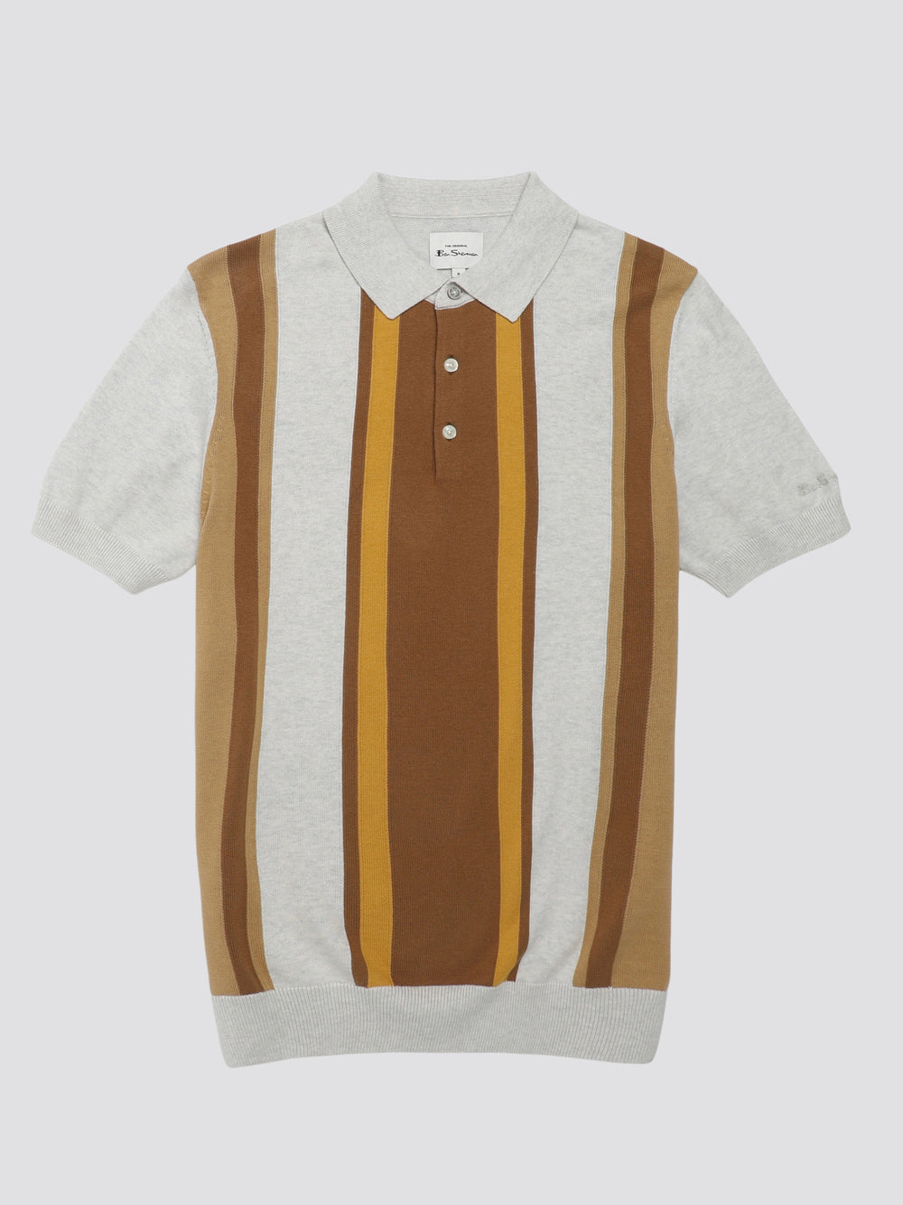 Ben Sherman Signature Vertical Stripe Polo ニットウェア 白 | 916370-CPO