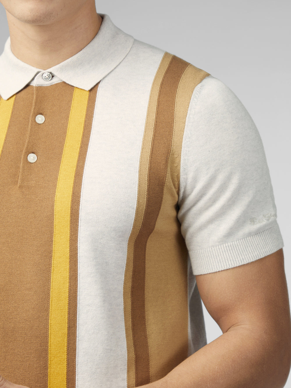 Ben Sherman Signature Vertical Stripe Polo ニットウェア 白 | 916370-CPO