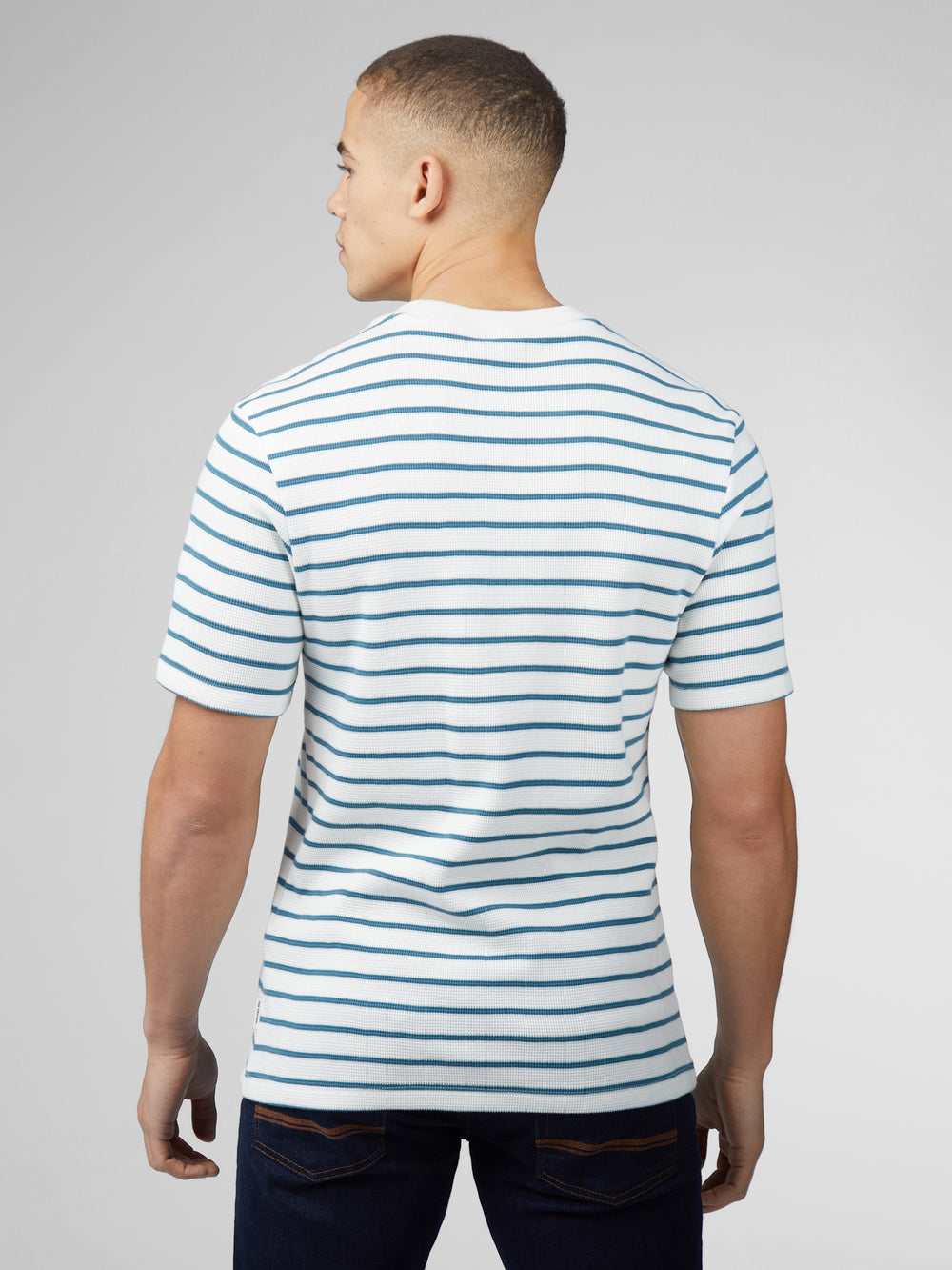 Ben Sherman Signature Waffle Stripe Tシャツ 白 | 506379-XUV