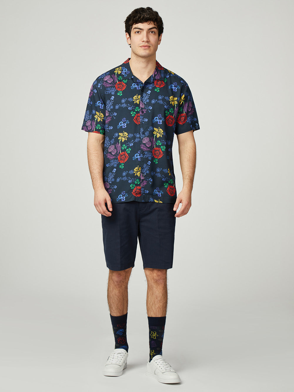 Ben Sherman Team GB Floral シャツ ネイビー | 791256-HBM