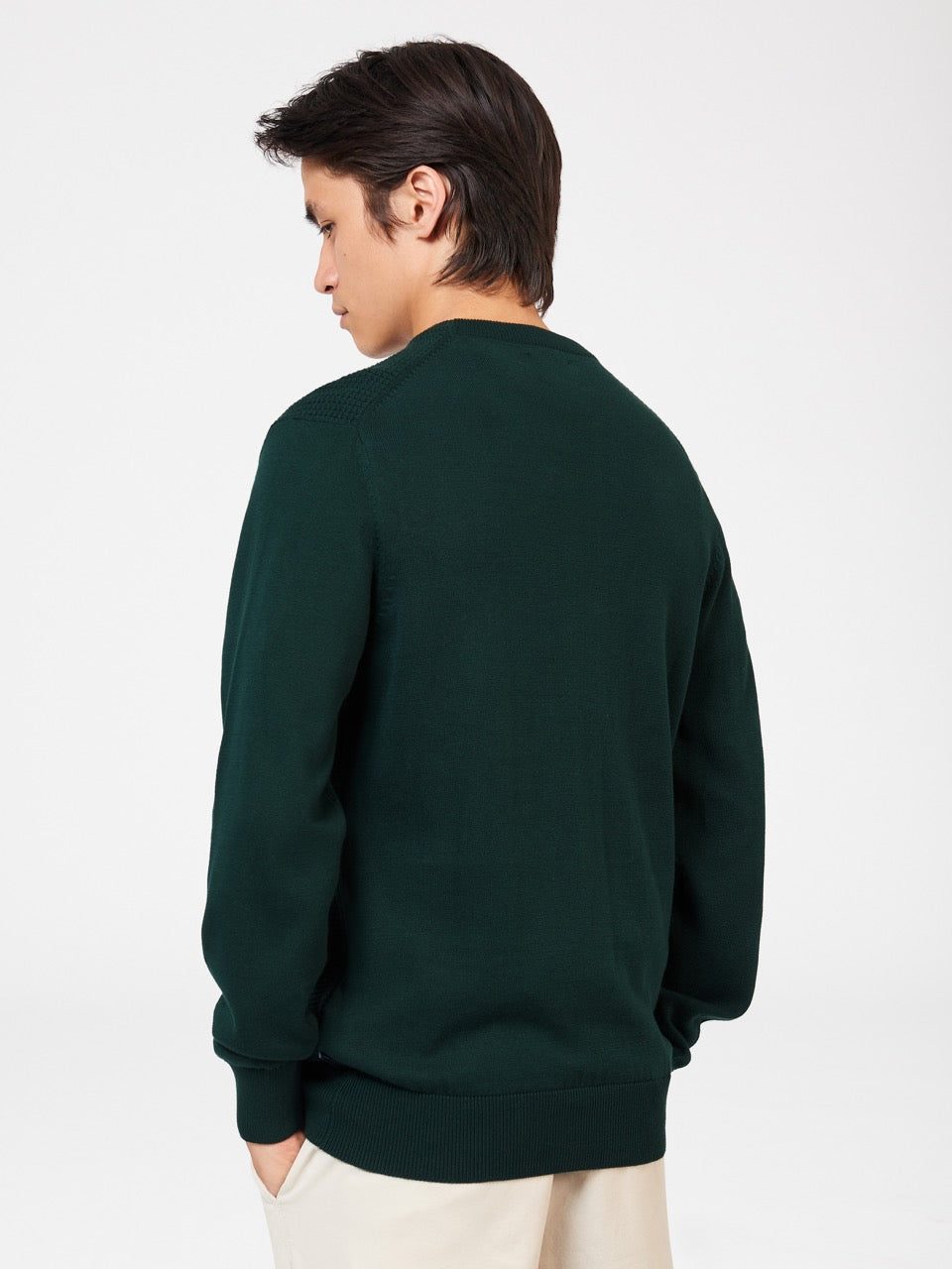 Ben Sherman Textured Crewneck ニットウェア 暗緑 | 298506-SOU