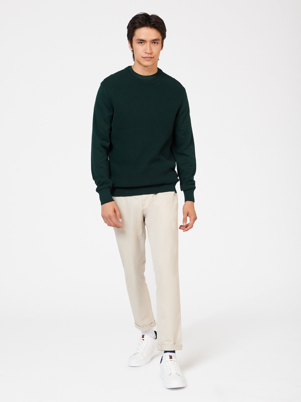 Ben Sherman Textured Crewneck ニットウェア 暗緑 | 298506-SOU